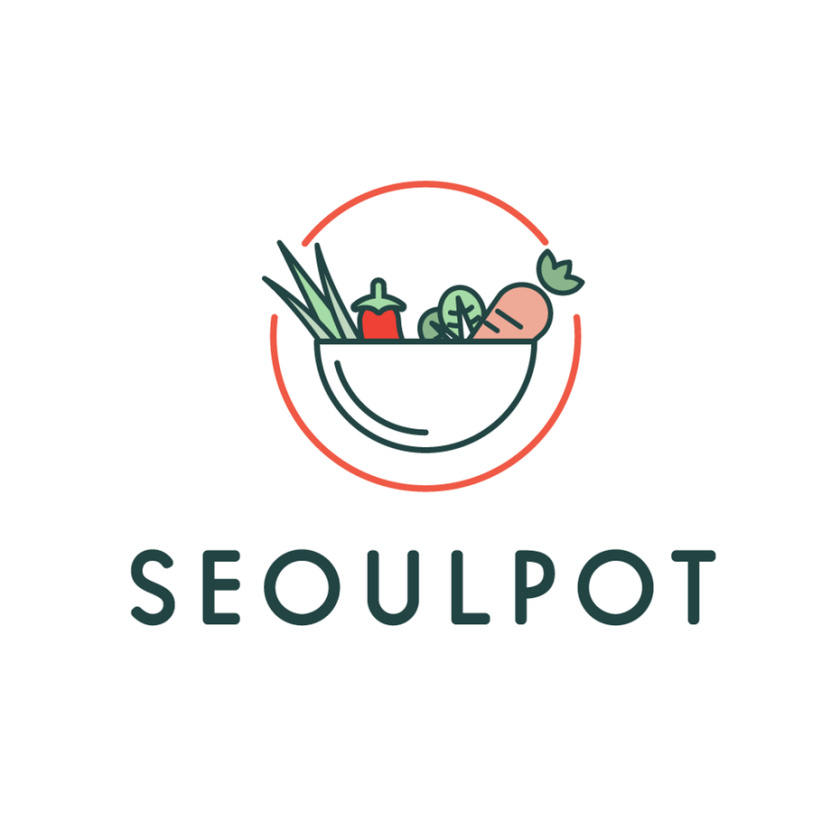 為企業(yè)活動(dòng)制作的現(xiàn)代餐飲標(biāo)志-用碗的線條藝術(shù)和蔬菜結(jié)合制作的商標(biāo)