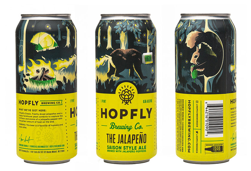 北卡羅來納州罐裝啤酒設計，帶好探險精神深入插畫中的冰涼世界