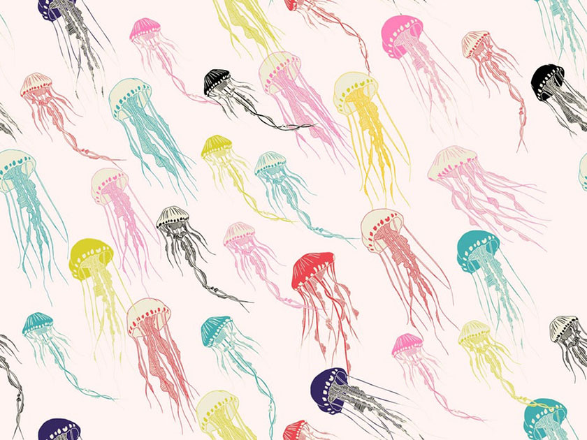 彩虹水母圖案設計