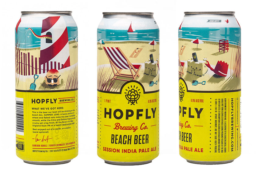 北卡羅來納州罐裝啤酒設計，帶好探險精神深入插畫中的冰涼世界