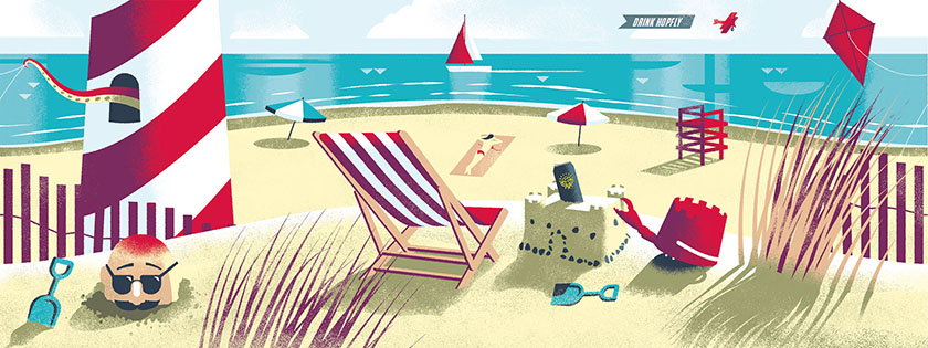 北卡羅來納州罐裝啤酒設計，帶好探險精神深入插畫中的冰涼世界