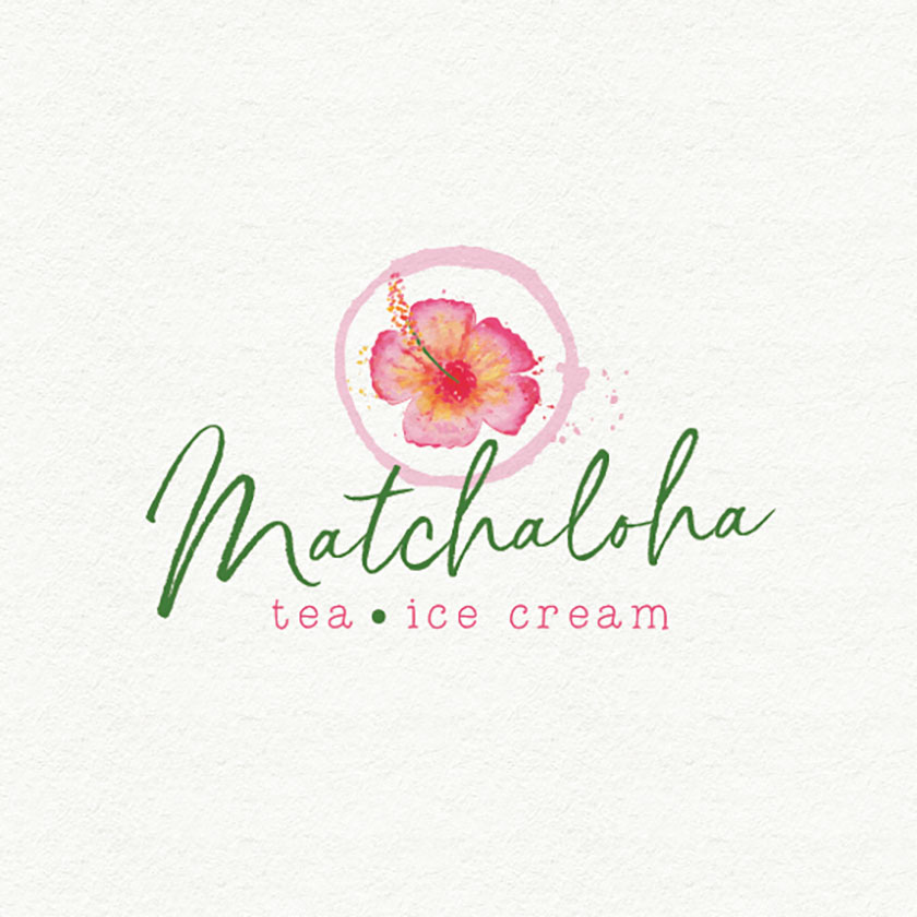 有機和天然飲料logo設計-花卉水彩logo設計，喚起快樂和養育情感