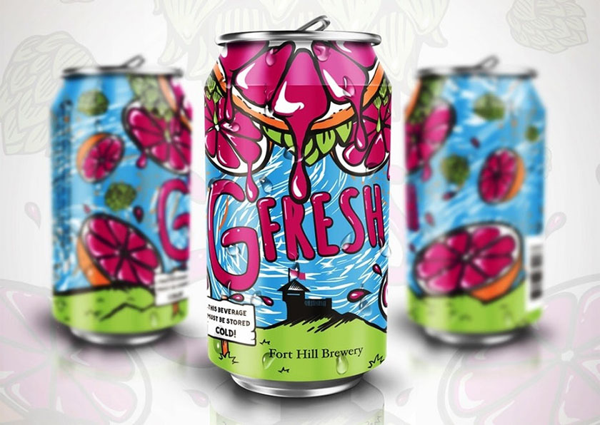 有趣的飲料標志logo設計-多彩插圖飲料包裝及logo