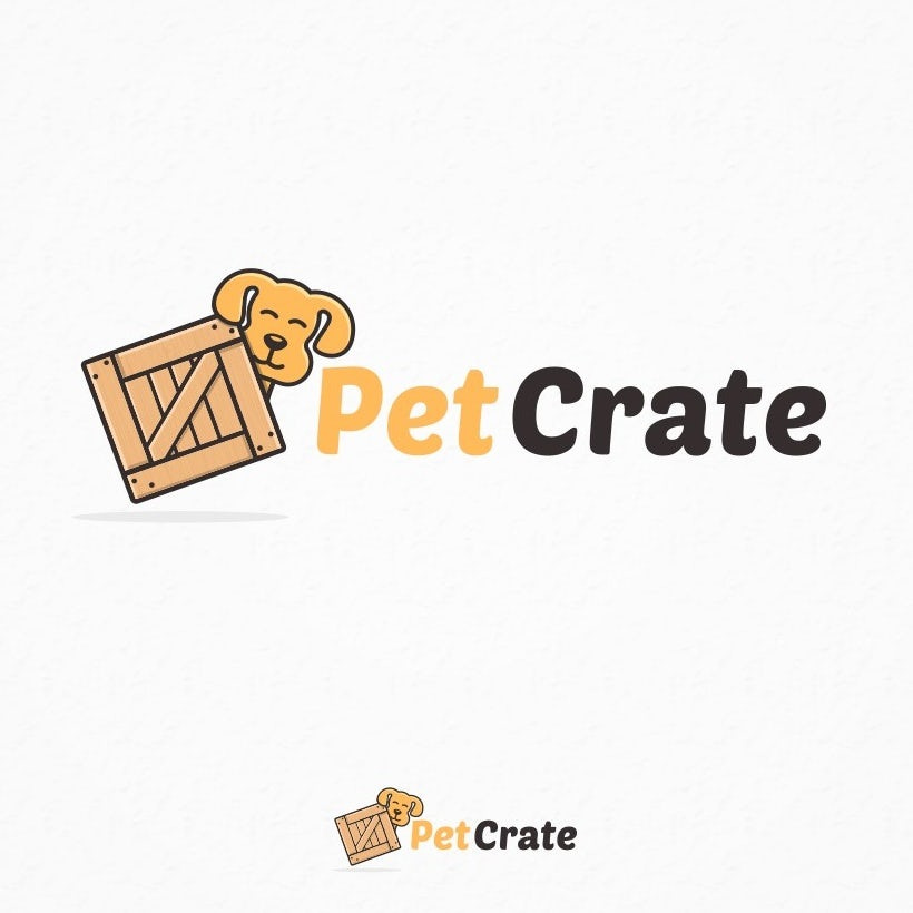 可愛動物logo設計-petcrate 狗狗標志logo