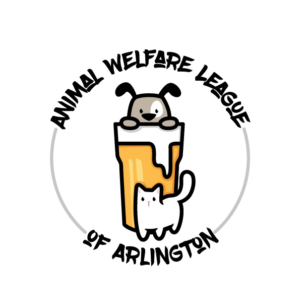 可愛動物logo設計-期待在一大杯啤酒附近的狗和貓