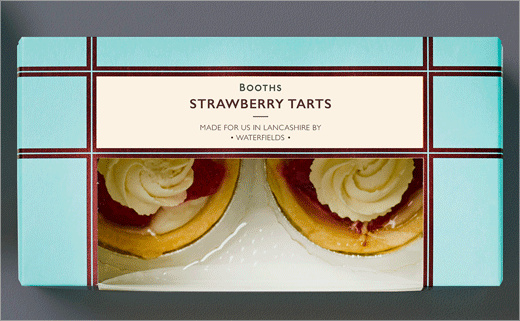 Booths蛋糕和布丁系列食品包裝設計，源自20世紀裝飾藝術靈感