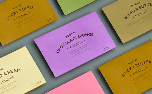 Booths蛋糕和布丁系列食品包裝設計，源自20世紀裝飾藝術靈感