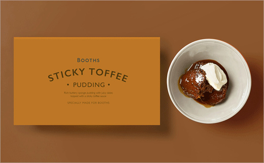 Booths蛋糕和布丁系列食品包裝設計，源自20世紀裝飾藝術靈感