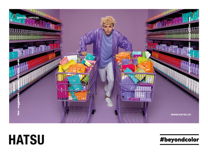 Hatsu 食品飲料品牌平面廣告設(shè)計，超出色彩之外