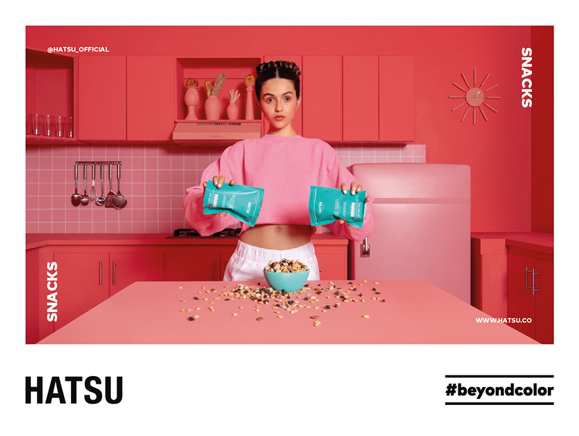 Hatsu 食品飲料品牌平面廣告設(shè)計，超出色彩之外