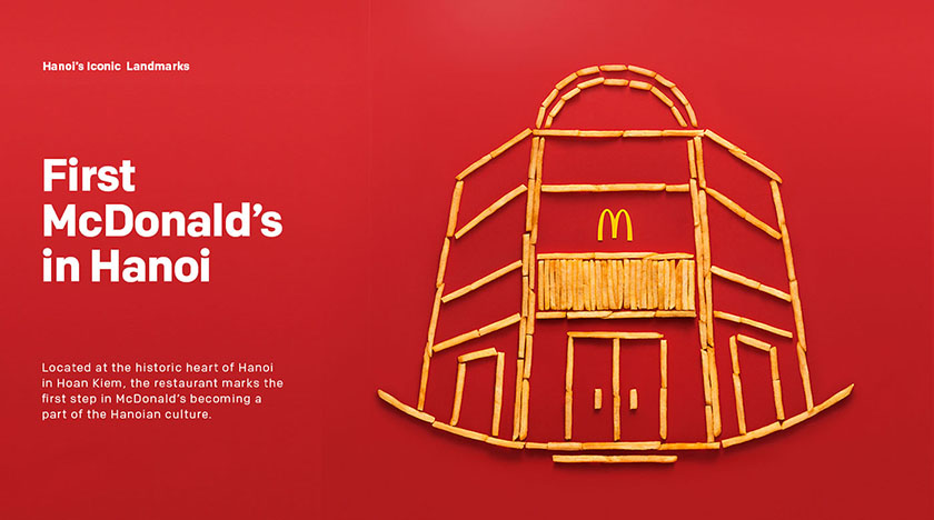關于麥當勞薯條的創意廣告活動-建筑地標平面廣告創意設計