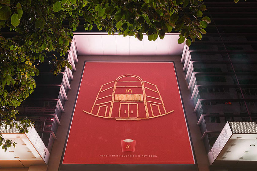 關于麥當勞薯條的創意廣告活動-建筑廣告牌