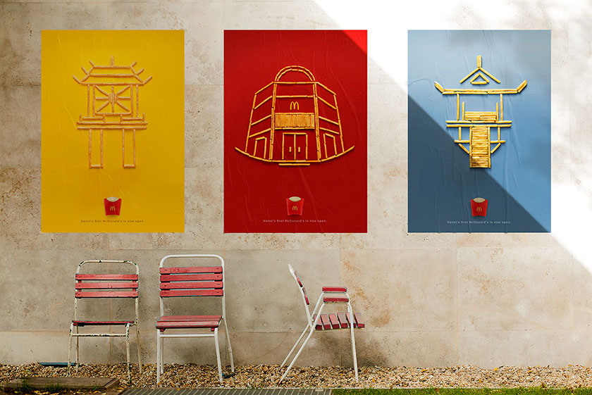 關于麥當勞薯條的創意廣告活動-海報運動