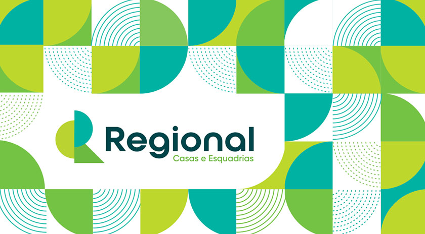 Regional house 房產中介品牌視覺形象vi設計，充滿活力的幾何色塊風格