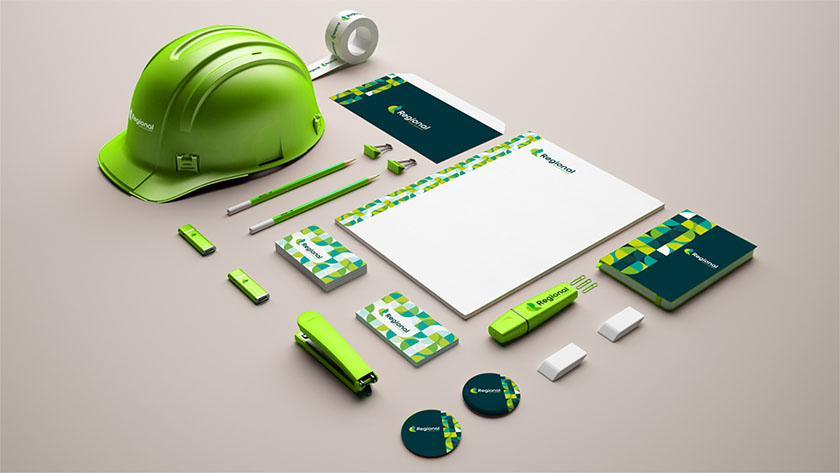 Regional house 房產中介品牌視覺形象vi設計，充滿活力的幾何色塊風格