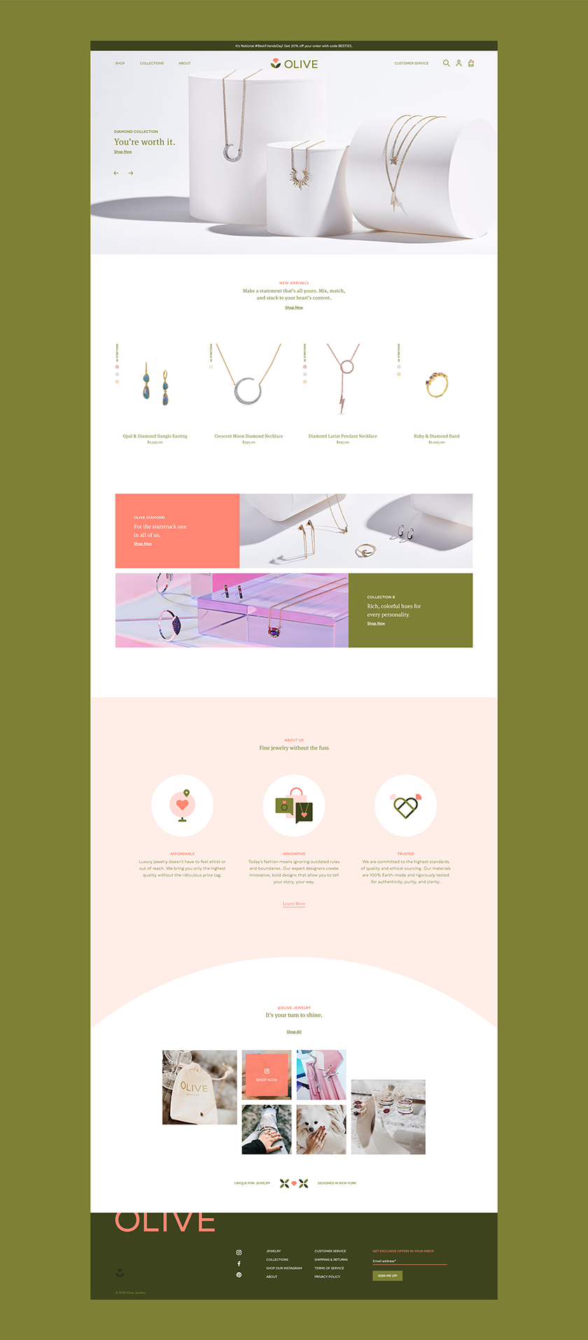 Olive 珠寶飾品品牌形象設計-網頁設計