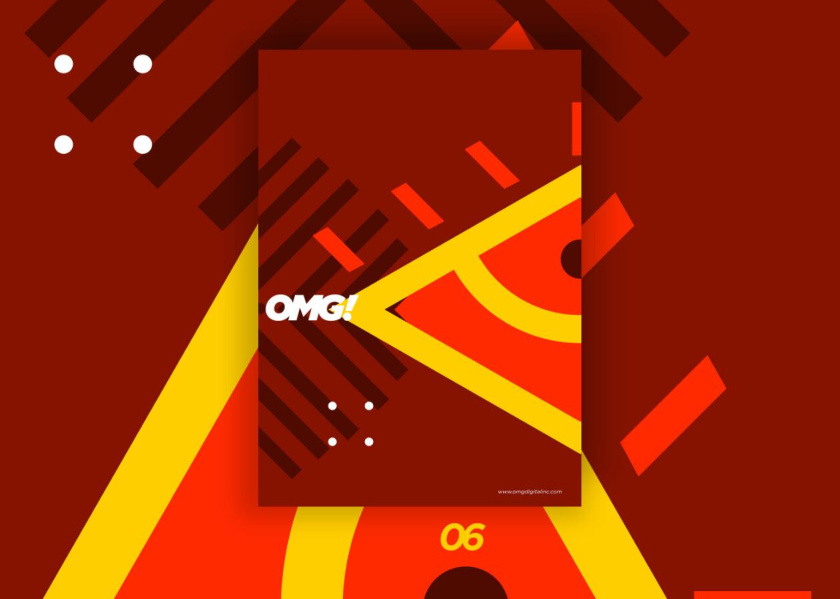 OMG 幾何抽象圖形風(fēng)格海報(bào)設(shè)計(jì)與品牌vi設(shè)計(jì)