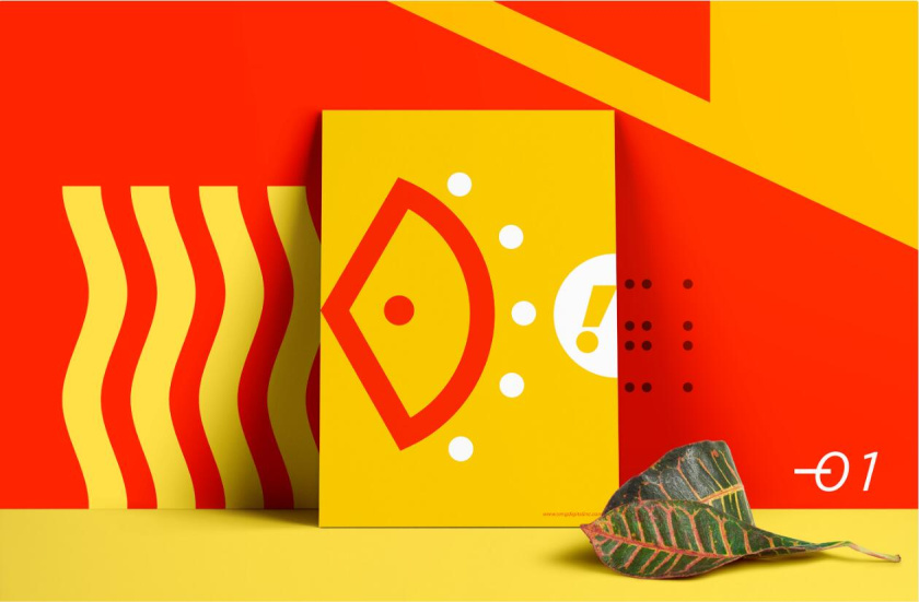 OMG 幾何抽象圖形風(fēng)格海報(bào)設(shè)計(jì)與品牌vi設(shè)計(jì)