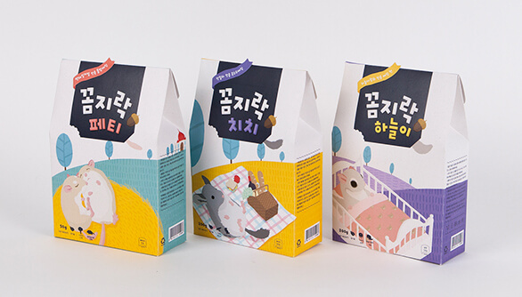 Kkomjirak 嚙齒動(dòng)物寵物食品包裝設(shè)計(jì)，可愛(ài)韓國(guó)風(fēng)插畫(huà)設(shè)計(jì)