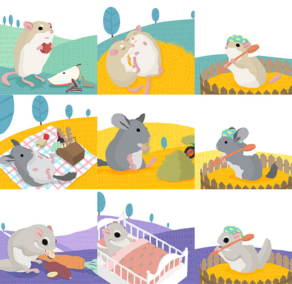 Kkomjirak 嚙齒動(dòng)物寵物食品包裝設(shè)計(jì)，可愛(ài)韓國(guó)風(fēng)插畫(huà)設(shè)計(jì)