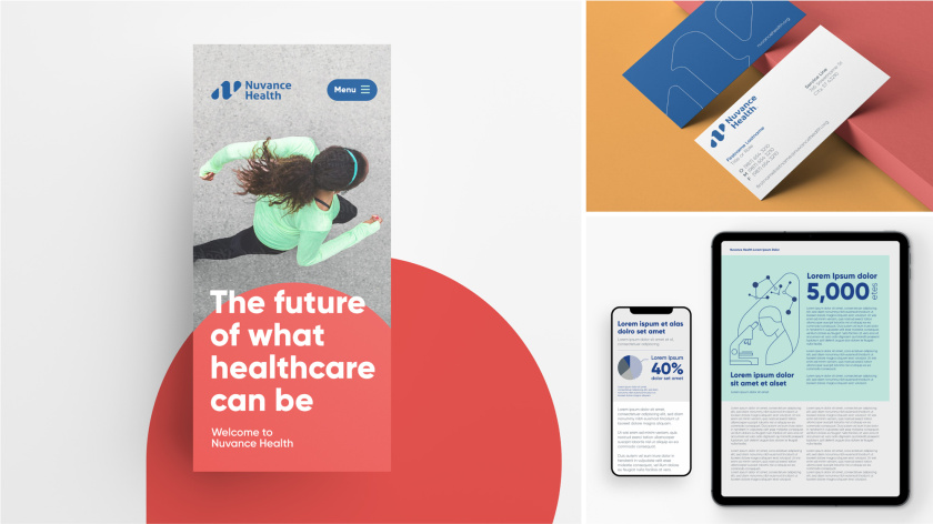 Nuvance Health醫(yī)療保健機構(gòu)新logo設(shè)計，字母NH+水滴元素