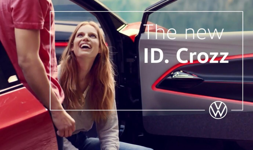 大眾汽車扁平簡約風新logo設計+”移動線框“輔助視覺識別元素