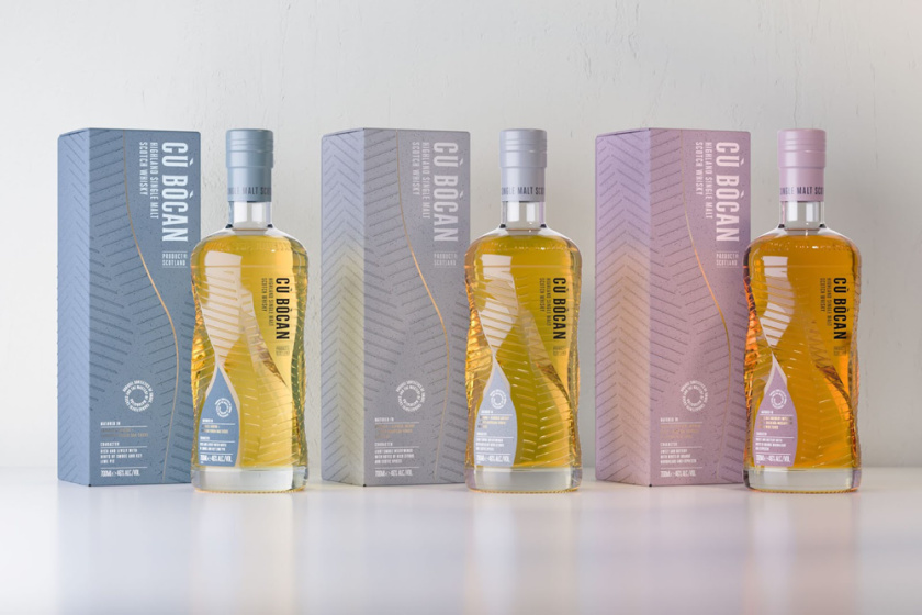 CùBòcan 威士忌酒包裝設計瓶型設計，優雅的多層次視覺效果