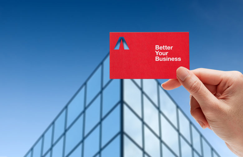 ANGIA房地產投資公司logo/VI設計，源自建筑的向上運動風格