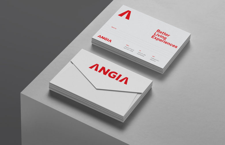 ANGIA房地產投資公司logo/VI設計，源自建筑的向上運動風格