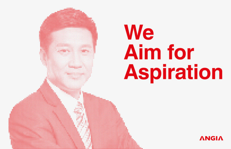 ANGIA房地產投資公司logo/VI設計，源自建筑的向上運動風格