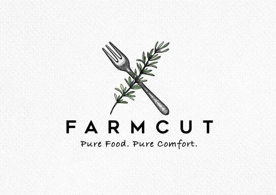 Farmcut的徽標和標語設計