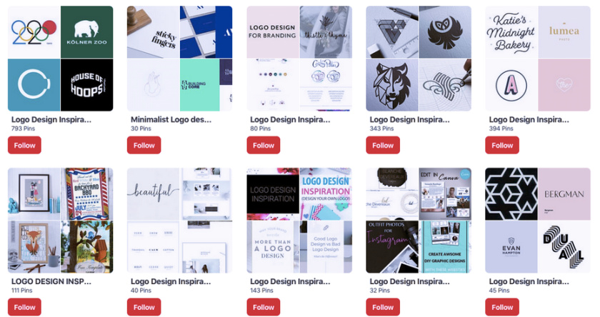 Pinterest標志靈感板