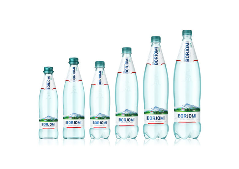 Borjomi礦泉水包裝設計瓶型設計，更加動感與豐滿