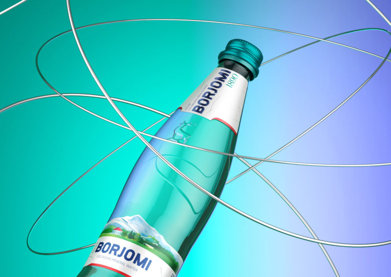 Borjomi礦泉水包裝設計瓶型設計，更加動感與豐滿