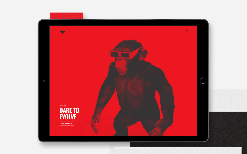 Envolve 媒體品牌形象重塑與簡約幾何風格猴頭logo設計