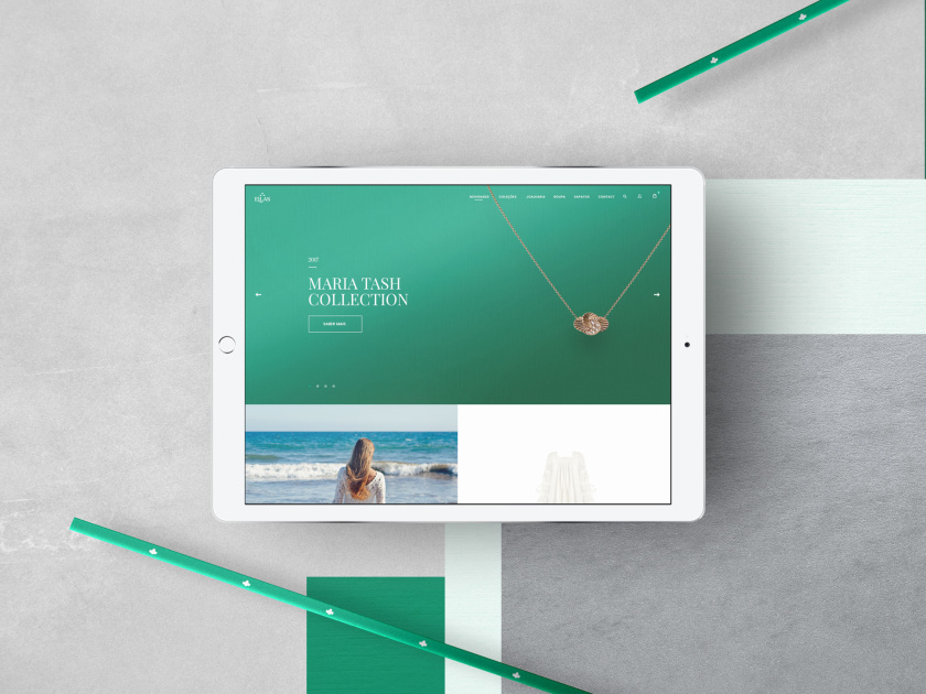 ELLAS珠寶品牌logo設計與品牌vi形象設計，三個花朵徽章