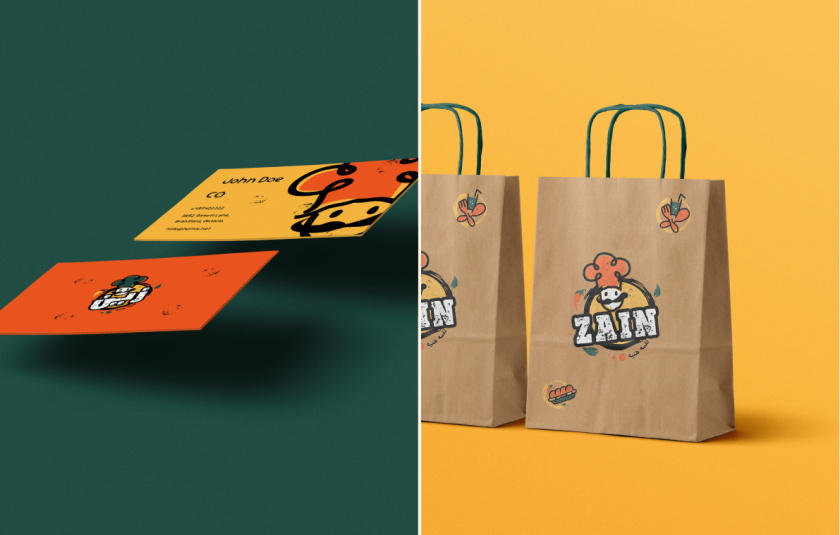 Zain restaurant 三明治西式快餐餐廳餐飲logo設(shè)計(jì)vi設(shè)計(jì)，疏漏的手繪風(fēng)格