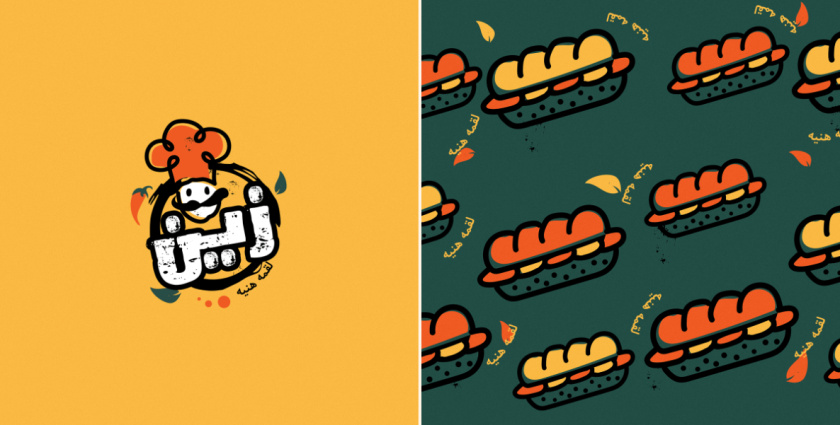 Zain restaurant 三明治西式快餐餐廳餐飲logo設(shè)計(jì)vi設(shè)計(jì)，疏漏的手繪風(fēng)格