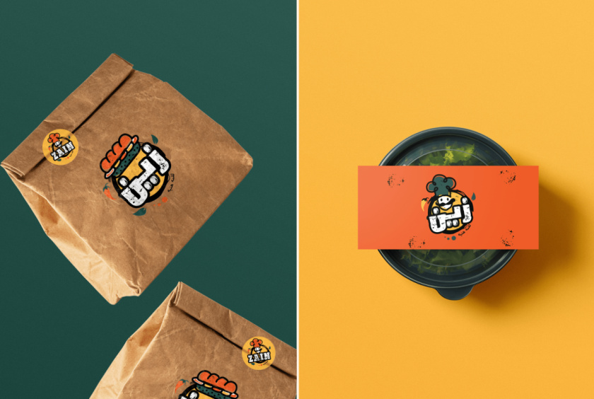 Zain restaurant 三明治西式快餐餐廳餐飲logo設(shè)計(jì)vi設(shè)計(jì)，疏漏的手繪風(fēng)格