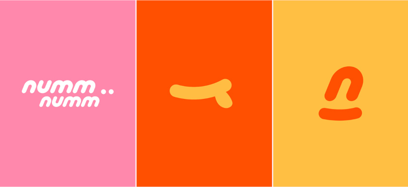 Nummy云端廚房外賣美食品牌logo設計與形象vi設計，源自字母n的識別符號