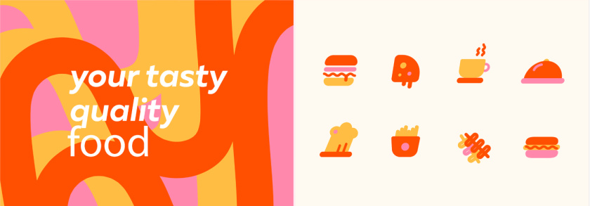 Nummy云端廚房外賣美食品牌logo設計與形象vi設計，源自字母n的識別符號