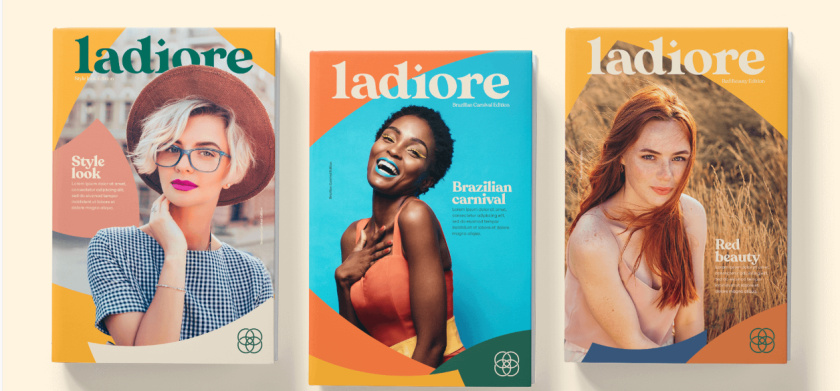 ladiore 女性時尚品牌logo設計與視覺識別vi設計，源自四個象征