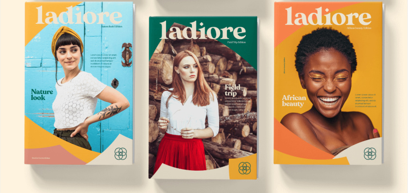 ladiore 女性時尚品牌logo設計與視覺識別vi設計，源自四個象征