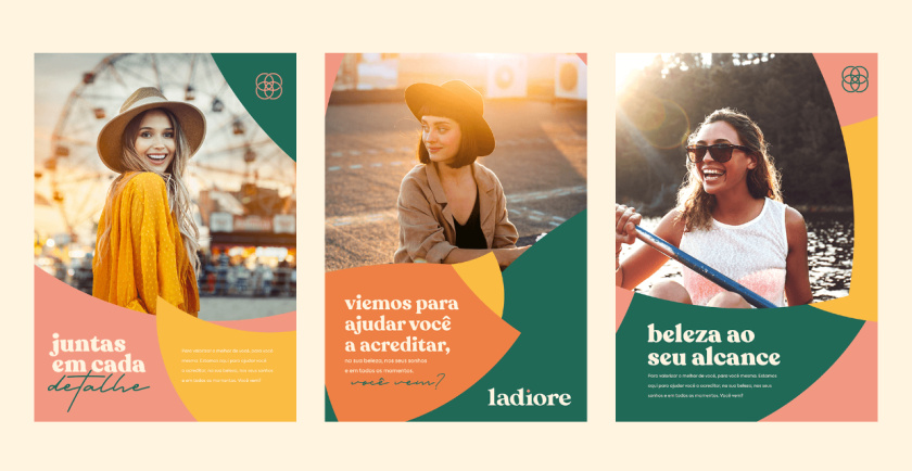 ladiore 女性時尚品牌logo設計與視覺識別vi設計，源自四個象征