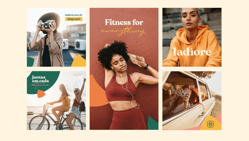 ladiore 女性時尚品牌logo設計與視覺識別vi設計，源自四個象征