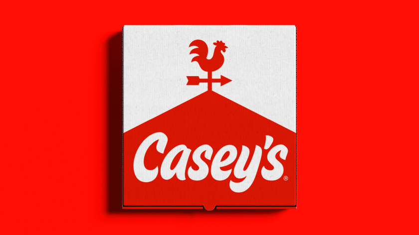 Casey便利店與比薩連鎖店logo設計品牌形象vi設計包裝設計，公雞風標+房屋谷倉造型