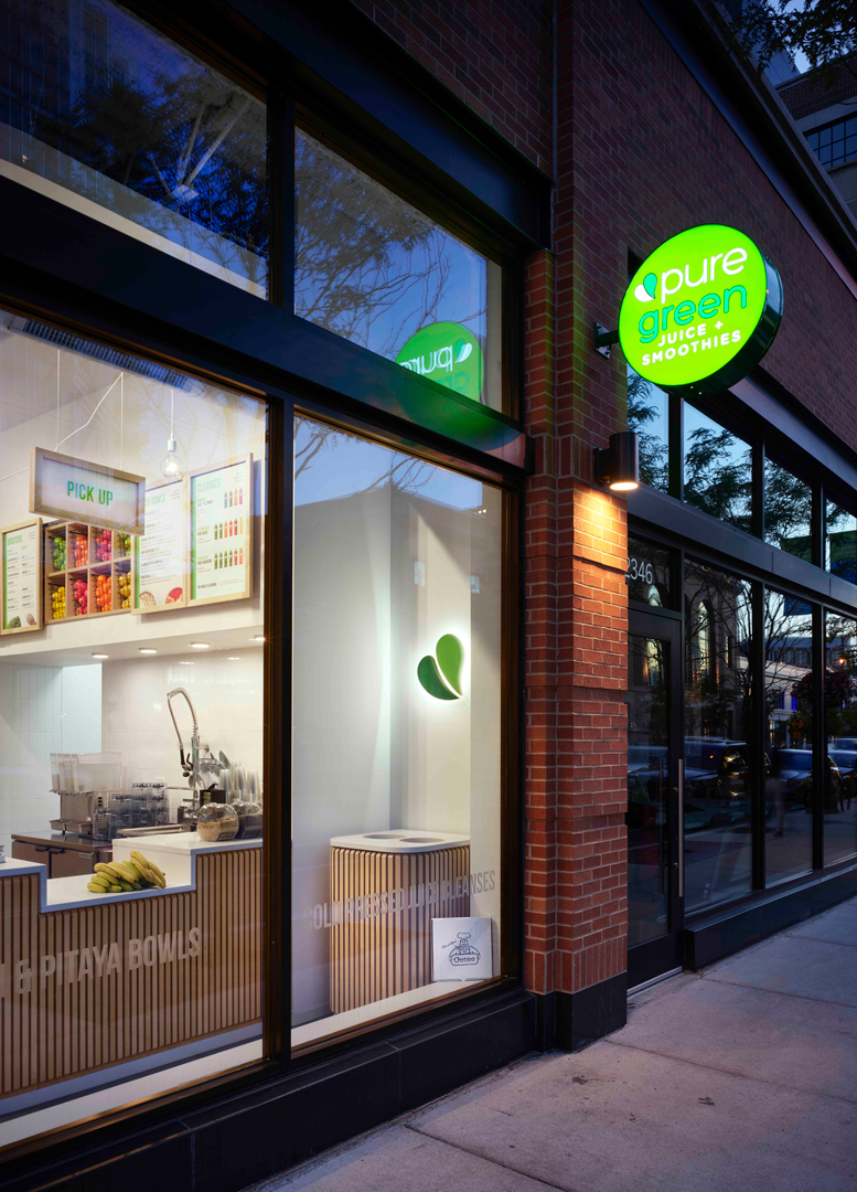 Pure Green 綠色食品果汁飲品店鋪si空間設計“北歐簡約樺木自然原木風格”