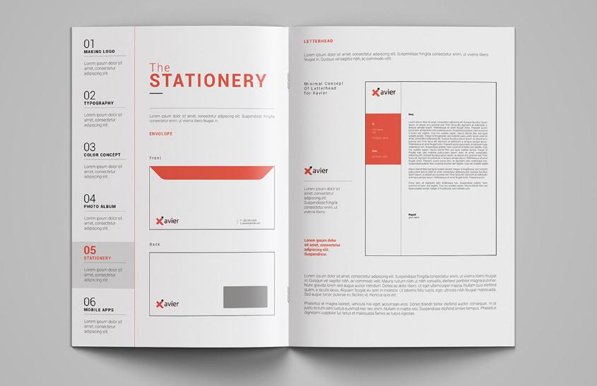 簡約科技風格品牌畫冊設計模板，單橙+灰色配色