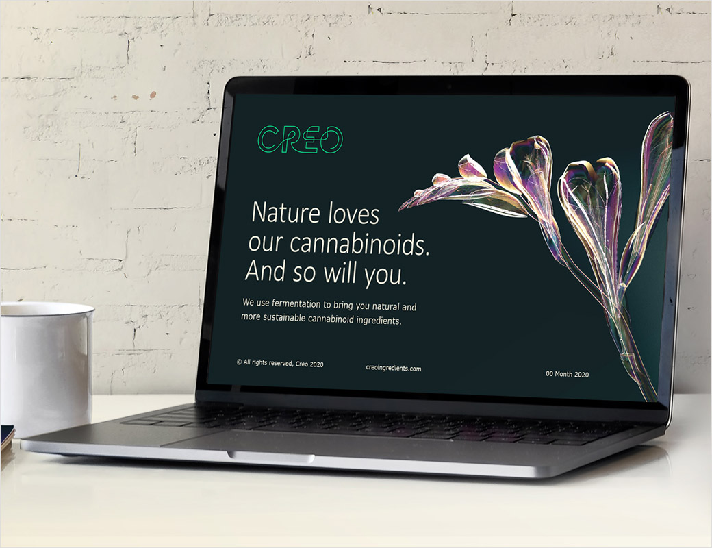 大麻成分健康品牌Creo線條logo設計、圖標設計與主形象畫面設計
