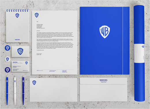 美國電影制片廠華納兄弟新logo設計，更明亮的藍色盾牌